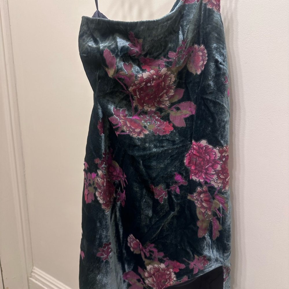 Nastygal Floral Velvet Mini Dress new with tags
